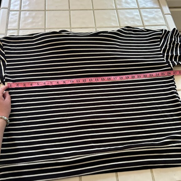 Plus Size Time and Tru Black & White Striped Cowl Neck Sweater (XXL / 22W) - Picture 5 of 10